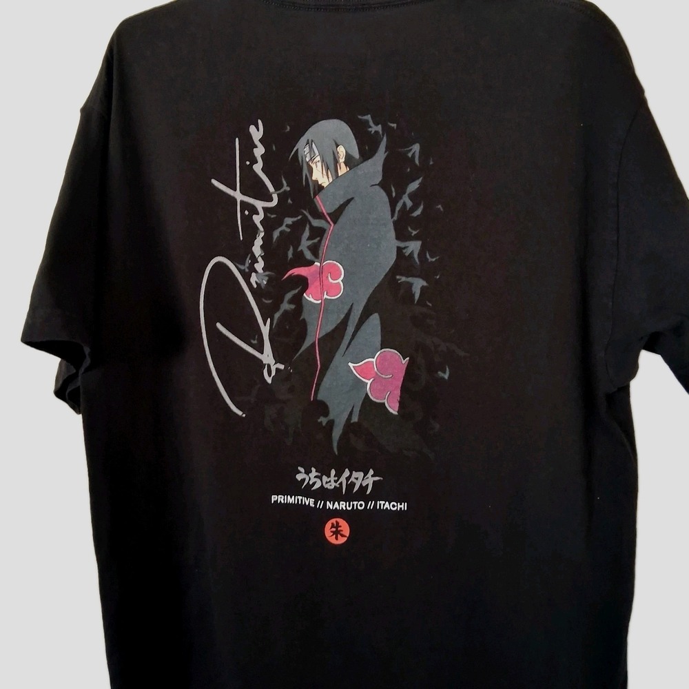 Primitive x Naruto x Itachi Anime Black Size Large T-Shirt Y2K